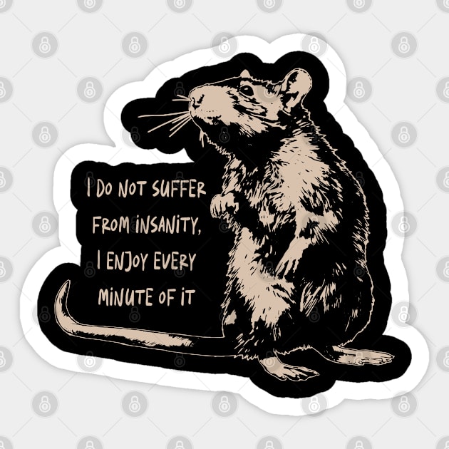 Full of Whiskers Rat Full T-Shirts for Rodent Enthusiasts Sticker by Black Demon Bear